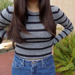 Gray Striped Long Sleeve